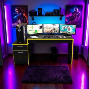Escritorio Gamer Cajonera Dragón 3 Cajones