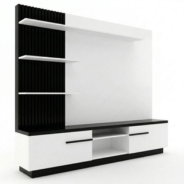 Melaminazab Centro de entretenimiento Nordic Black&White