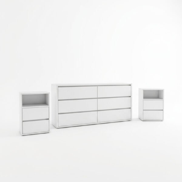 Melaminazab Combo Dormitorio X3: Cómoda + 2 Veladores