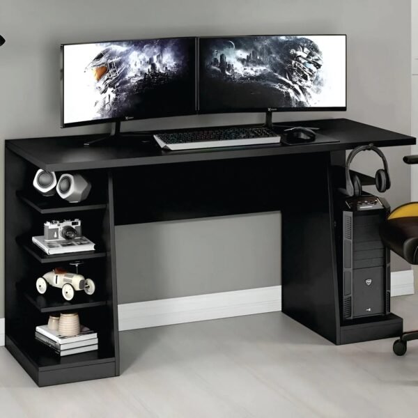 Melamina Zab Escritorio Gamer Pro - Black